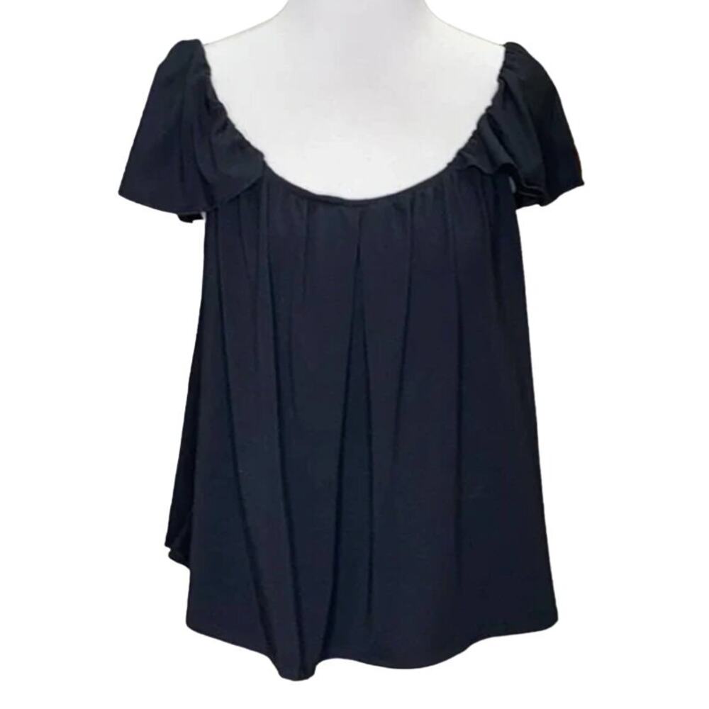 Naked Princess Amanda Tulip Sleeve Top Black NWT Size Small